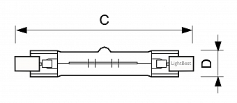 Лампа галогенная LightBest LBH 9070 1000W 220V R7s 189mm